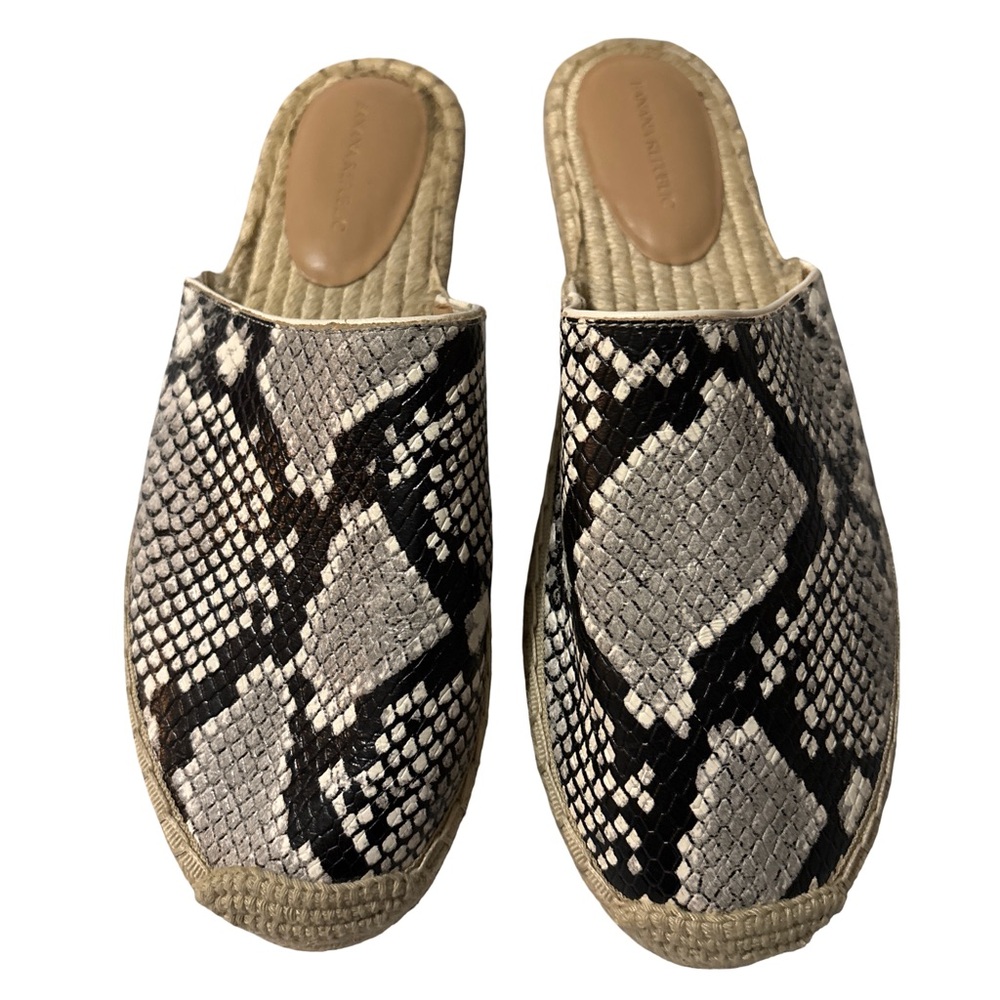 Banana Republic Leather Espadrilles Black and White